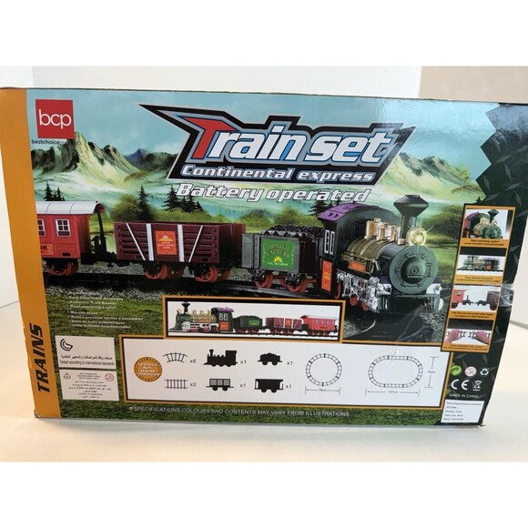 Continental Express Train Set Battery Operated 12 Pc. Vintage Complete In Box - Picture 3 of 3